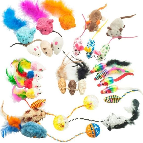 Fashion's Talk Mouse Cat Toys Mixed Bag 27 Assorted Mice Toy for Cats Kitten Cat - Picture 1 of 6